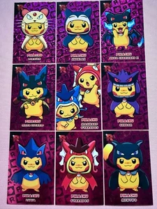 Pikachu Poncho Team Rocket Database Set - Purple Cracked Ice Holo - 9 Cards - Picture 1 of 2