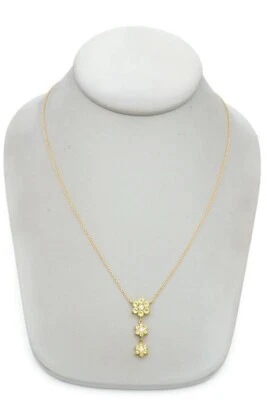 14k Yellow Gold Diamond Peridot Necklace 18.5" - Image 1 of 4