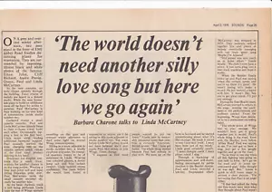 Linda McCartney interview - Sounds 3 April 1976 - 2 pages - Picture 1 of 1