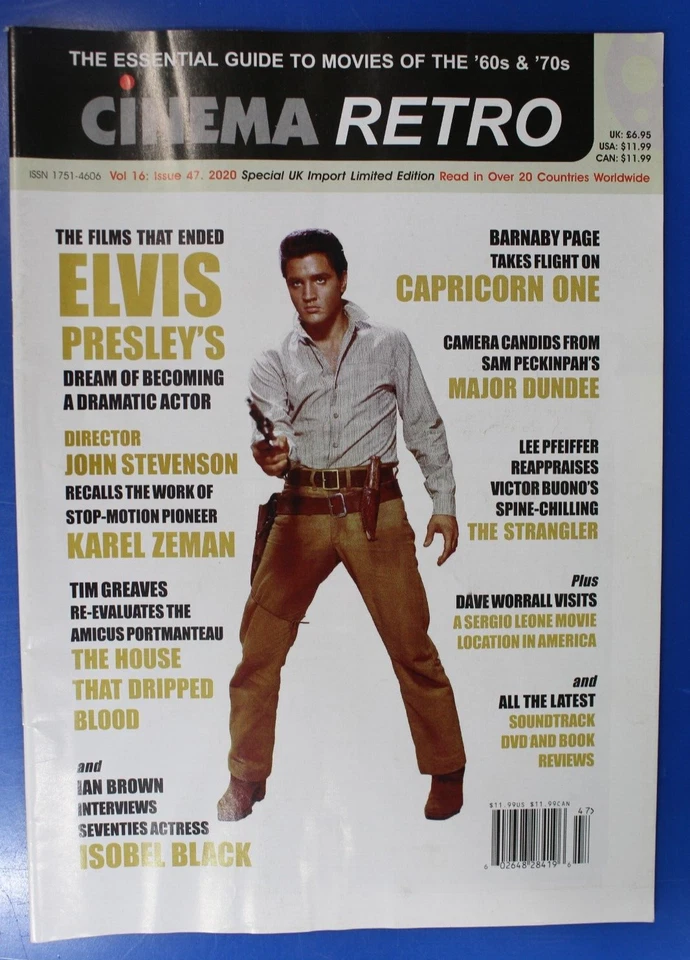 Scarce Cinema Retro UK Magazine-Vol 16 Issue 47-Elvis Presley Cover - Image 1 of 1
