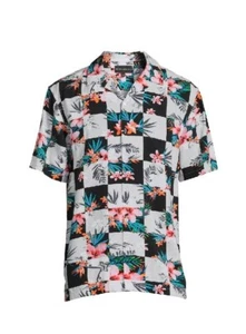 No Boundaries Men's Short Sleeve Button-Down Rayon Shirt Size XL (46-48) New - Picture 1 of 6