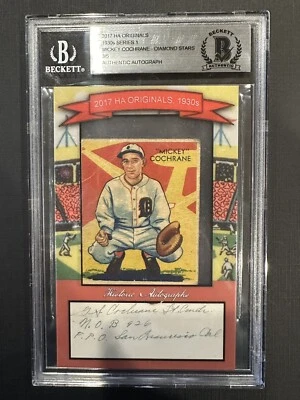 2017 HA Historic Autographs Originals 3/5 Cut Auto Diamond Stars Mickey Cochrane - Image 1 of 4