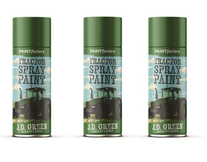 3x NEU 400ML TRAKTOR RETUSCHIEREN & REPARATUR SPRAY LACK J.D. GRÜN FARBE SCHNELLTROCKNEND - Bild 1 von 1
