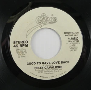Felix Cavaliere – Good To Have Love Back ~ 1979 Epic 45 Promo Single - Picture 1 of 4