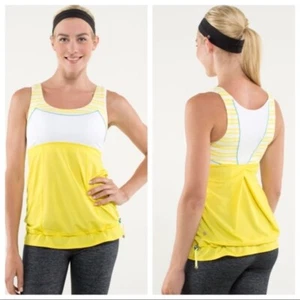 Lululemon Ta Ta Topper Yellow Tank, Size 6 - Picture 1 of 6