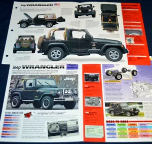 1998 Jeep Wrangler Sahara Spec Info Poster Original Brochure Ad 98 - Picture 1 of 1