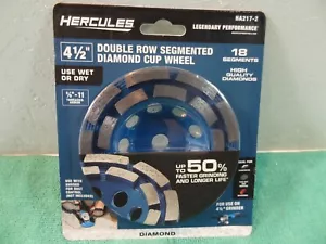 NUOVO Hercules (HA217-2) 41/2" Doppia Fila Segmentato Ruota Coppa 18 Segmenti Bagnato/Asciutto - Foto 1 di 15