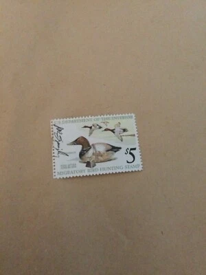 1976 Migratory Bird Hunting Stamp US Department Of The Interior $5 Signed  - Image 1 of 4