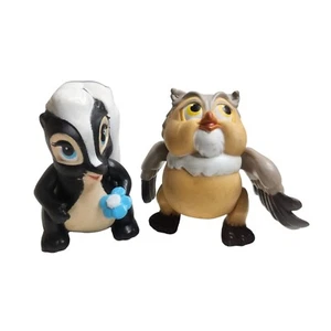 Lot of 2 PVC Bambi Figures 1988 Owl and Flower Skunk Poseable - Picture 1 of 7