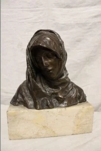 Edoardo RUBINO (1871-1954) - Madonna, scultura in bronzo - Imagen 1 de 5