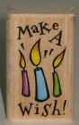 Rubber Stampede Rubber Stamp "Make A Wish!" Birthday Candles 1" X 1.75"
