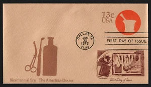 THE AMERICAN DOCTOR REVOLUTIONÄR WAR ERA 1976 ARTMASTER CACHET FDC UNADDR - Bild 1 von 1