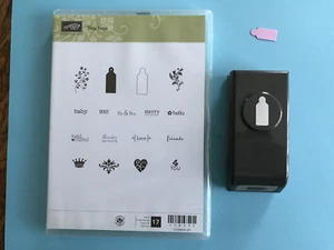 Stampin' Up Tiny Tags Stamp Set & Coordinating Punch (baby, merry, hand crafted) - Picture 1 of 8