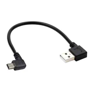 Mini USB 5 Pin Left Angle Male to USB-A 2.0 Right Angle Male Charge Cable - 0.2m - Picture 1 of 6
