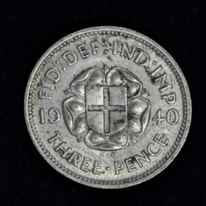 GB GEORGE VI SILVER (.500) THREEPENCE - 1940 ++ HIGH GRADE!! ++ [087-10] - Picture 1 of 2