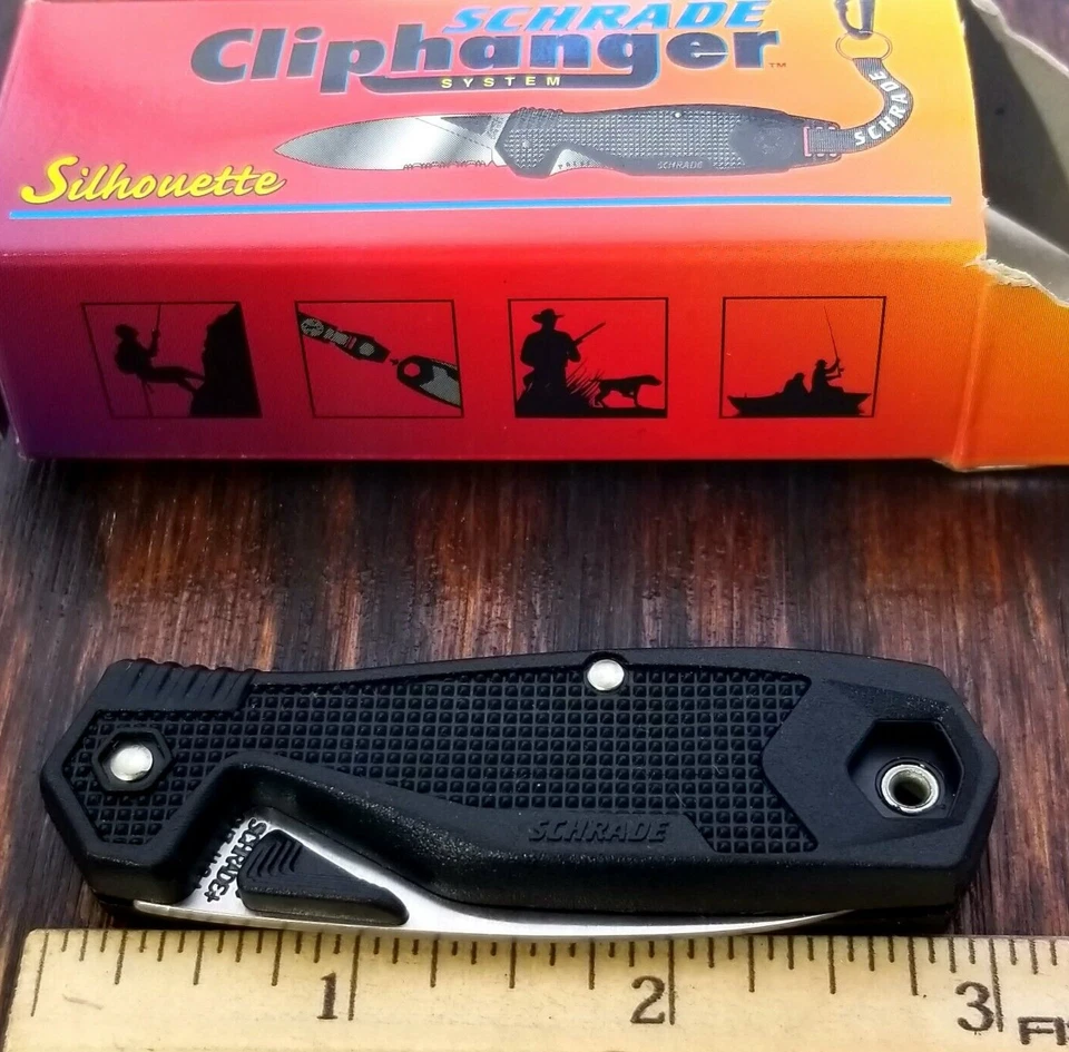 Schrade Cliphanger Silhouette Knife Ch3s Combination Blade