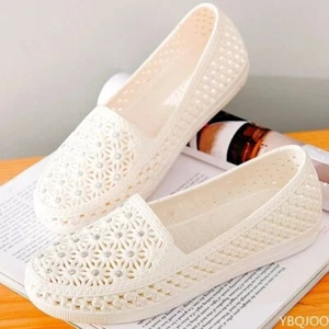 Flats Shoes Women Hollow Out Slip on Casual Nurse Shoes Summer Loafers Female... - Picture 1 of 5
