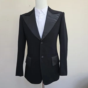 Brooks Bros Blazer Herren Medium schwarz Satin spitzes Revers Smoking Jacke Korea formell - Bild 1 von 22