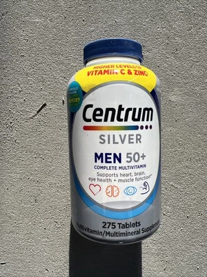 Centrum Silver Men 50+ Multivitamin 275 Tablets Heart Brain Eye Muscle Exp 06/27 - Image 1 of 3