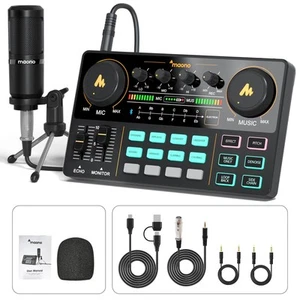 Podcast Equipment Bundle Audio mixer All-in-One Podcast Production Studio wit... - Picture 1 of 9
