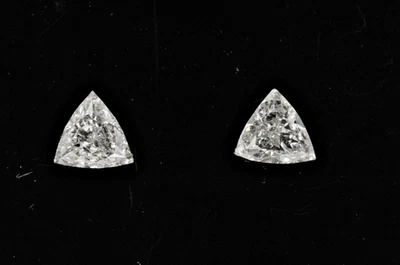 1 Carat Pair Loose CVD Lab-Grown Trillion Diamond D IF Clarity Certified 5NSF - Image 1 of 2