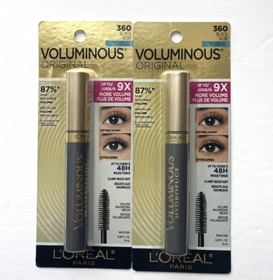(Lot 2) L'Oréal Paris Voluminous Hydrofuge Waterproof Mascara #360 Black - Image 1 of 4