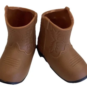 Battat Western Cowboy hellbraune Stiefel 3 Zoll groß Vinyl passt American Girl Puppe Herbst - Bild 1 von 11