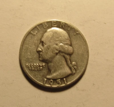 quarto dollaro 1951 argento - Immagine 1 di 3