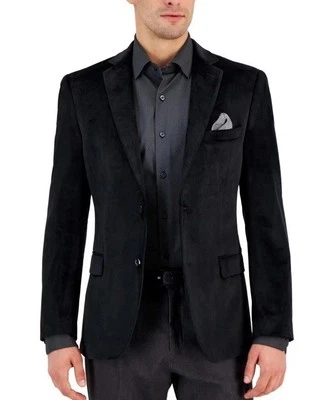 Alfani Men's Black Slim-Fit Solid Velvet Blazer Suit Jacket Sport Coat 38R - Image 1 of 4