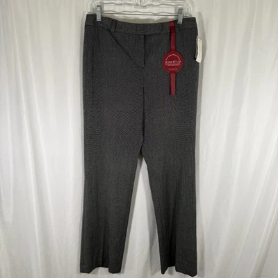 New Charter Club Slim Up Pants Womens 4 Black White Mid Rise Button Zip Hook Eye - Image 1 of 4