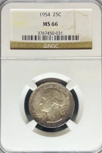 1954 Washington Quarter MS66 NGC (#PA3767450031) - Picture 1 of 2