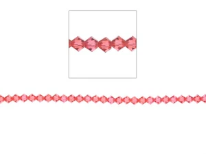 4mm Bicone Crystal Beads, Padparadscha, 100pc,Loose Beads, Made with Swarovski - Picture 1 of 1