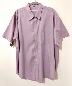 Mens Short Sleeve Geoffrey Beene Pinpoint Oxford Wrinkle Free SZ 18.5 XXL Shirt - Picture 1 of 6