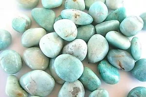 Seis piedras caídas de amazonita rusa 25-35 mm cristal curativo de Reiki jugadores de riesgo - Imagen 1 de 6