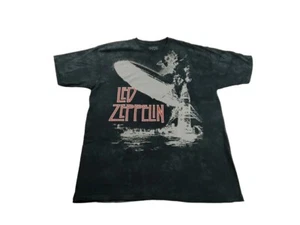 Led Zeppelin - Mens Black Gray Tie Dye Large Blimp Rock Band Shirt - Size XXL - Picture 1 of 6