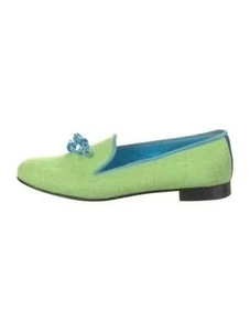 HADLEIGH'S Loafers Linen Suede Colorblock Green Aqua Sz 42/11 - Picture 1 of 6