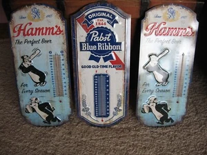 Lotto 3 Insegna Termometro Orso Birra Pabst & Hamm's MAN CAVE Garage Bar - Foto 1 di 8