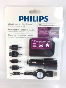 Philips Multi Brand All Purpose Charger Kit Car Wall Usb SJA2184H - Picture 1 of 7