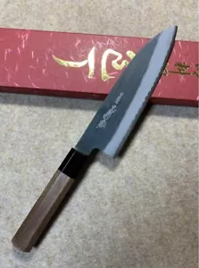 Yoshihiro Japanese Kitchen Santoku Knife Black Finish 170mm White Steel #2 New - Picture 1 of 8