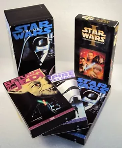 STAR WARS TRILOGY VHS Original Pre-Disney Edition A New Hope ESB ROTJ & Phantom - Picture 1 of 8