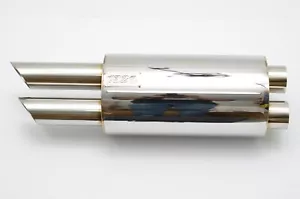 1320 Twin Exit Fujitsubo Legalis Style muffler 240z 260z 2.5 inch DUAL INLET - Picture 1 of 14