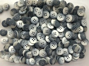 Buttons 12mm 15mm 20mm 25mm Natural Light Grey Brush Effect Coat 4 Hole W66 - Picture 1 of 1