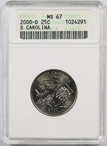 2000-D South Carolina 25C ANACS MS 67 State Quarter - Picture 1 of 2