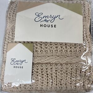 EMRYN HOUSE HSN Chunky Knit Throw 50x60inch Tan / Light Taupe/New Soft!