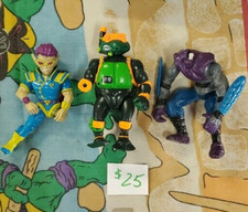 (lot27) Lot Of 3 Vintage TMNT Teenage Mutant Ninja Turtles Figures Repair/Custom