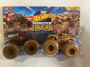 Hot Wheels Monster Trucks Demolition Doubles Land Rover Defender Vs Town Hauler - Picture 1 of 3