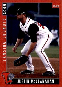 2009 Lansing Lugnuts Grandstand 19 Justin McClanahan Louisville Kentucky KY Card