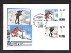 Brief mit 2 individuellen , aufgeklebten Marken zu 45 ct. "Wintersport" ;12.2.10 - Bild 1 von 1