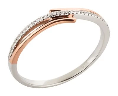 Damenring 375 Gold / Rosegold Weißgold Ring +  Diamanten Brillant Verlobungsring - Bild 1 von 2