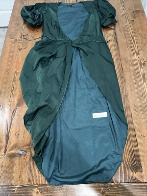 Vestido midi cruzado envolvente sin forro manga abullonada talla 4 de ASOS - verde Foto 1 de 4